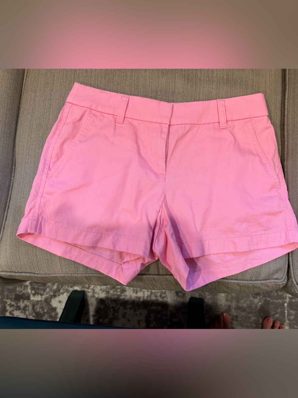 J. Crew Factory Pink High-Waist Cotton Shorts